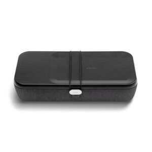 Orbitkey Nest V2 Tragbarer und anpassbarer Schreibtisch-Organizer mit integriertem kabellosem Ladegerät, Polycarbonat-Schale mit Nylon-Poly-Melange-Gewebe und Zinklegierung (schwarz)