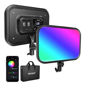 NEEWER RGB168 18,3" 60W RGB LED Videoleuchte Panel mit APP Steuerung 360 ° Vollfarbe Dimmbar 2500K~8500K Video Fotolicht CRI/TLCI 97+ mit 17 Spezialszenen Effekt Studio Dauerlicht Fotografie Key Light