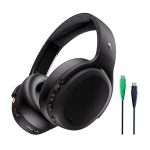 Skullcandy Crusher ANC 2 Over-Ear Noise Cancelling Wireless-Kopfhörer mit Sensory Bass, 50 Std. Akkulaufzeit, Skull-iQ, Alexa-Unterstützung, Mikro, Bluetooth-kompatibel - Schwarz