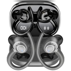 Jesebang Bluetooth Kopfhörer Sport, in Ear Kopfhörer Kabellos Bluetooth 5.3 mit HD Mic, Herausragender Sound, Dual LED-Anzeige, 40 Std Spielzeit, Comfort Fit, IP7 Wasserdicht Ohrhörer mit Ohrhaken