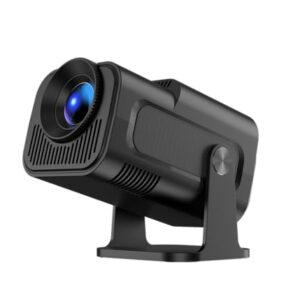 OKYUK Beamer 4k mit Android 11, Full HD 1080P Mini Beamer, WiFi6 & Bluetooth 5.0, 180 °drehbarer Outdoor Beamer, Smart Beamer mit Projektionsleinwand für Handy/Laptop (Schwarz)