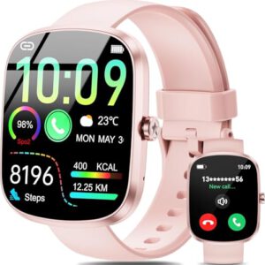 OUKITEL Smartwatch Damen (Anruf Annehmen/Tätigen), 1,91" TFT Smart Watch Damenuhren, 140+ Sportmodi Fitnessuhr, Herzfrequenz/Schlaf/SpO2/Schrittzähler, IP68 wasserdichte Uhr Damen für Android iOS