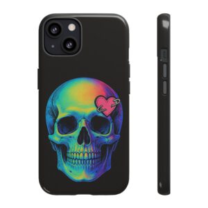 Colorful Skull Phone Case, Gothic Aesthetic Accessory, Unique Gift for Him/Her, Edgy Art Design, Trendy Cell Phone Cover